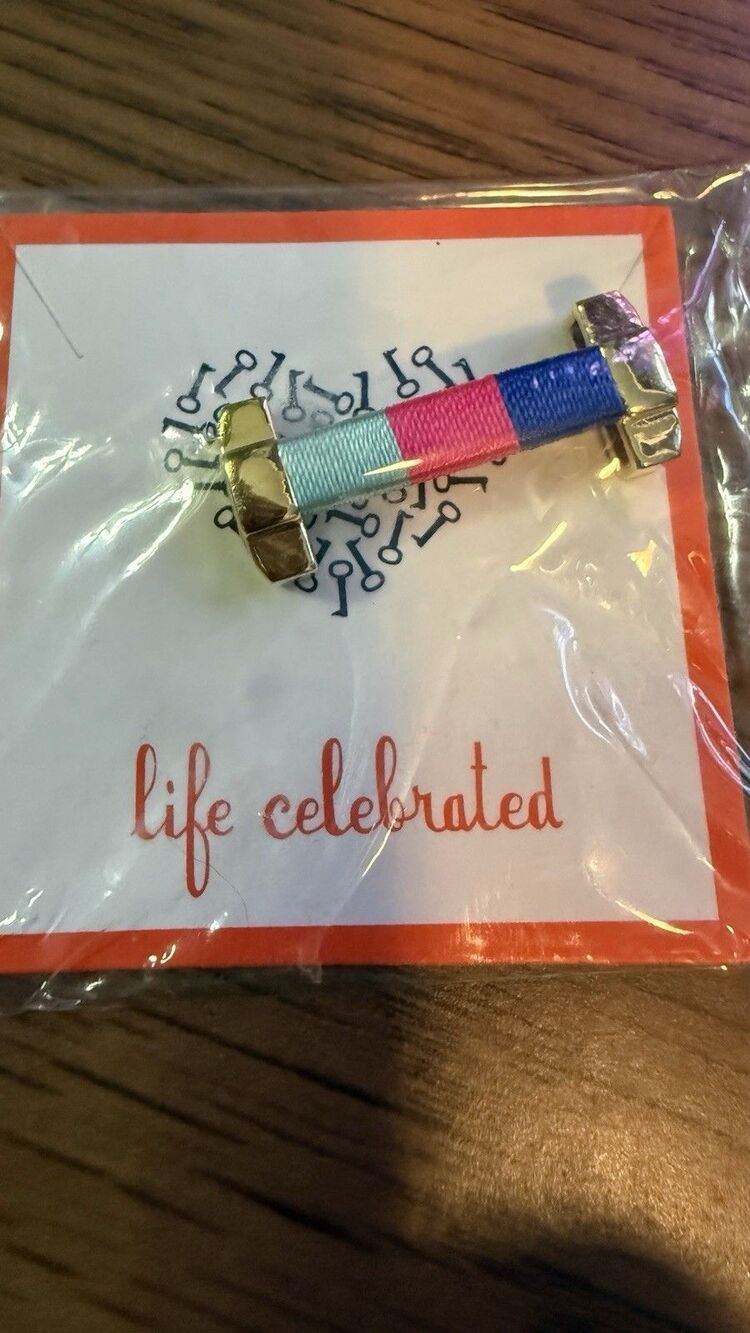 Keep Collective Wrapped Geo Bar Multi Gold Summer Edition Slider Charm NIP